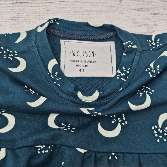 NWT‎ Wyldson Toddler Girls Moon Dress Teal Green Size 4Y - Picture 1 of 4
